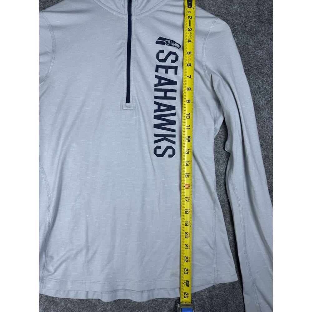 Seattle Seahawks Sweater Men S Gray NFL Football Nike Dri-FIT 1/4 Zip Pullover - Picture 6 of 12